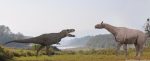 tyrannosaurus_rex_vs_paraceratherium_by_sameerprehistorica-d5p0aqb