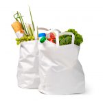 Paper bag with food