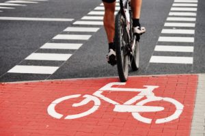 Bicycle road sign and bike rider