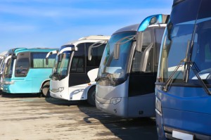 tourist buses on parking