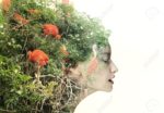 20760219-artistic-surreal-female-profile-in-a-metamorphosis-with-nature-stock-photo