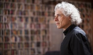 Steven Pinker is a Johnstone Family Professor in the Department of Psychology at Harvard University. He is pictured in his home in Boston. Stephanie Mitchell/Harvard Staff Photographer