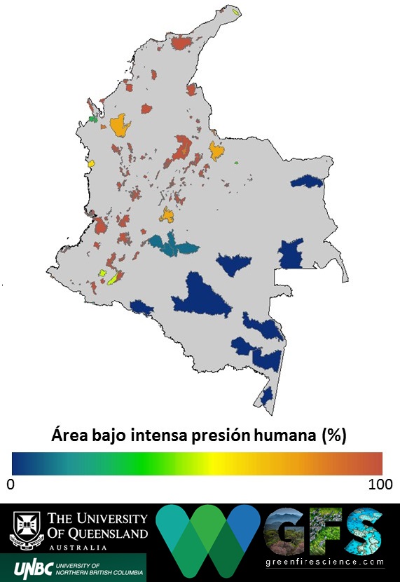Las áreas protegidas en la región Andina y Caribe de Colombia son las que más impactadas se encuentran por actividades humanas.