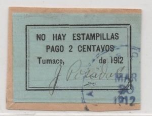 Sello de correo, Tumaco 1912.