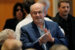FILE PHOTO: Author Salman Rushdie arrives for the PEN New England's Song Lyrics of Literary Excellence Award ceremony at the John F. Kennedy Library in Boston