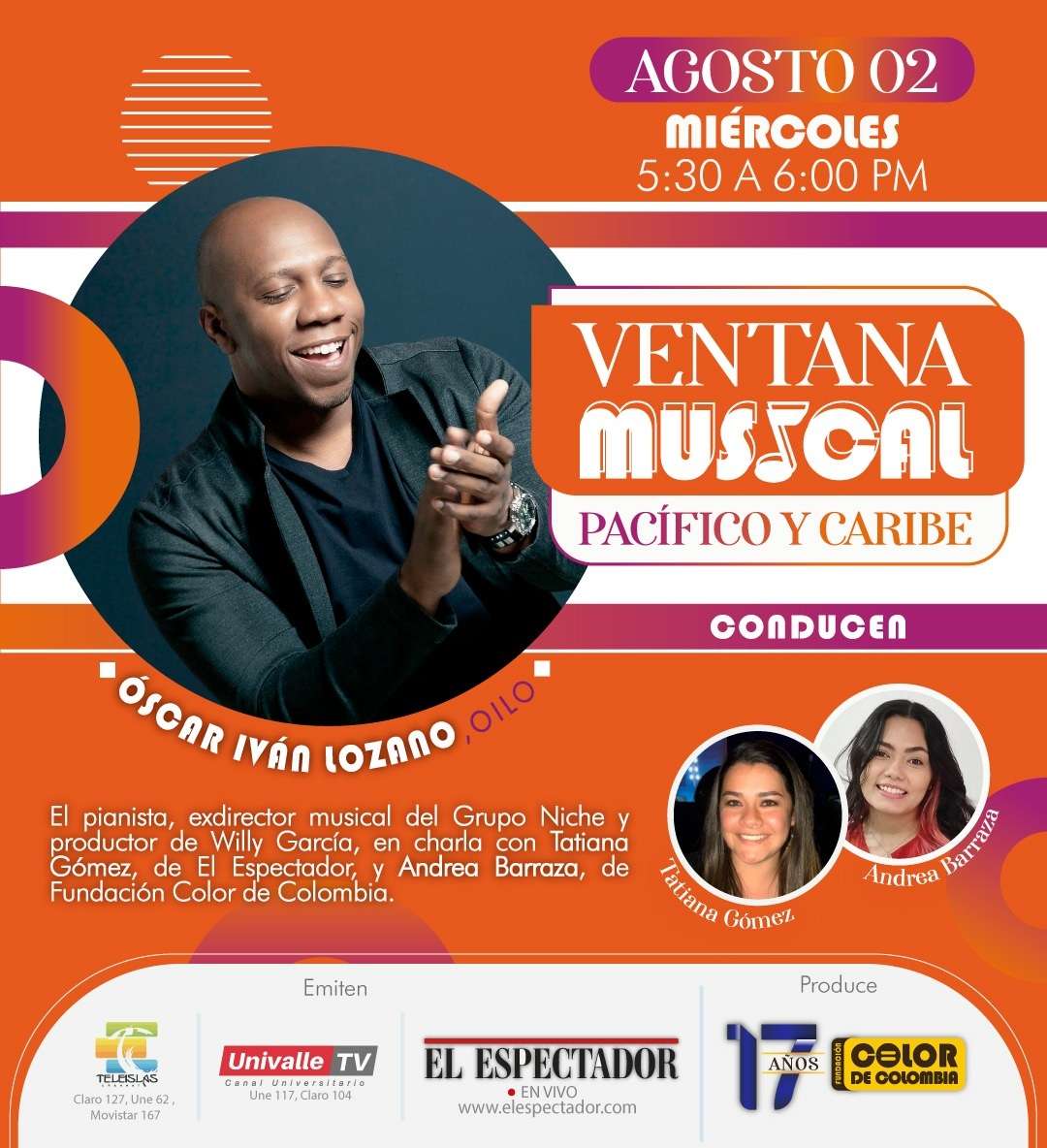 Óscar Iván Lozano, OiLO en «Ventana musical Pacífico y Caribe» en vivo por El Espectador