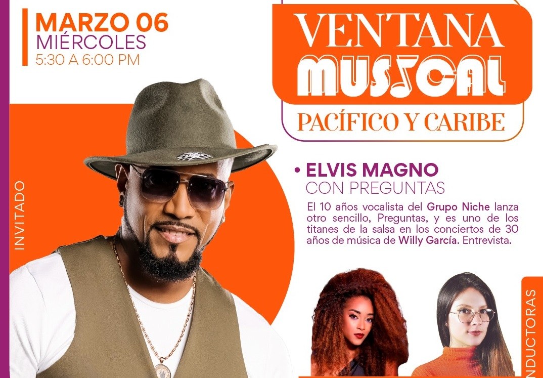 Salsero Elvis Magno en Ventana musical Pacífico y Caribe por El Espectador