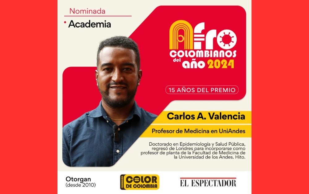 Carlos Valencia, de @UniAndes @MediUniAndes, nominado en Afrocolombianos del Año 2024, de @elespectador y Fundación @ColordeColombia