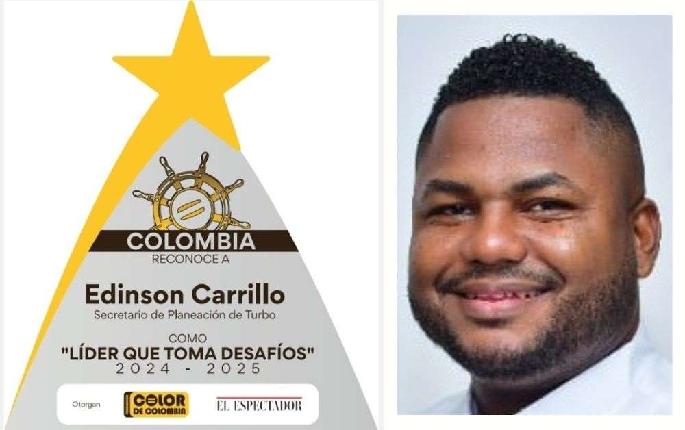 Edinson Carrillo, de @AlcaldiadeTurbo, “Líder que toma desafíos”, en Afrocolombianos del Año 2024, de @elespectador y Fundación @ColordeColombia
