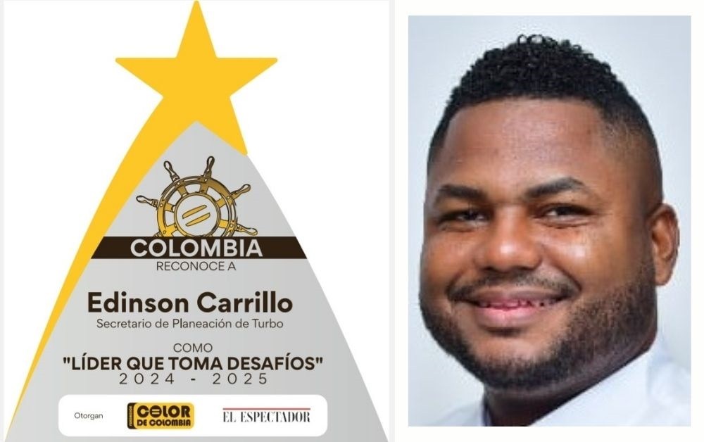 Edinson Carrillo, de @AlcaldiadeTurbo, “Líder que toma desafíos”, en Afrocolombianos del Año 2024, de @elespectador y Fundación @ColordeColombia