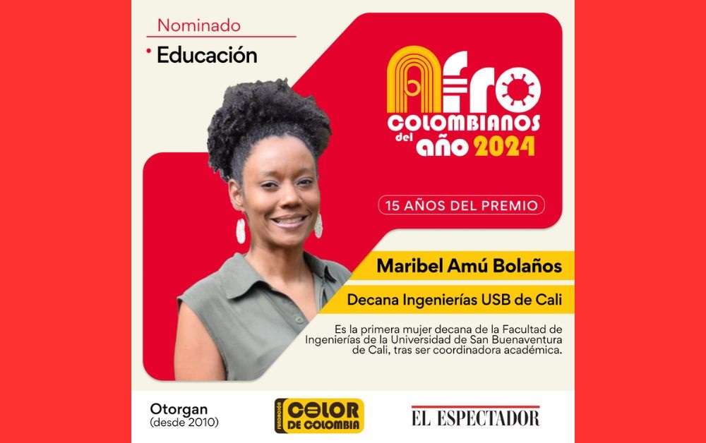 Maribel Amu, decana en @USBCali, nominada en Afrocolombianos del Año 2024, de @elespectador y Fundación @ColordeColombia
