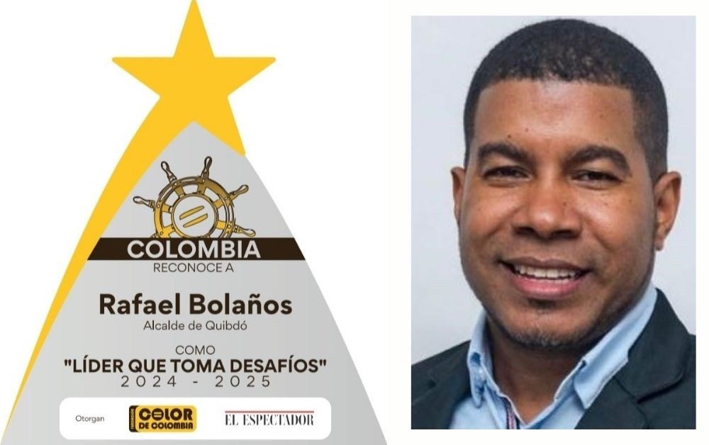 Rafael Bolaños, alcalde de Quibdó, “Líder que toma desafíos”, en Afrocolombianos del Año 2024, de @elespectador y Fundación @ColordeColombia