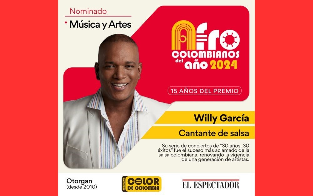 Salsero @WillyGarciaCali, nominado en Afrocolombianos del Año 2024, de @elespectador y Fundación @ColordeColombia