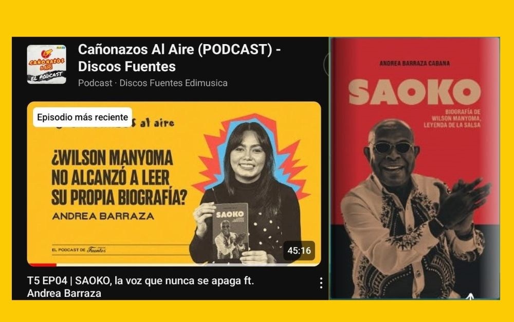 Podcast de @DiscosFuentes sobre biografía de Wilson “Saoko” Manyoma, que se lanzará en @FILBogota