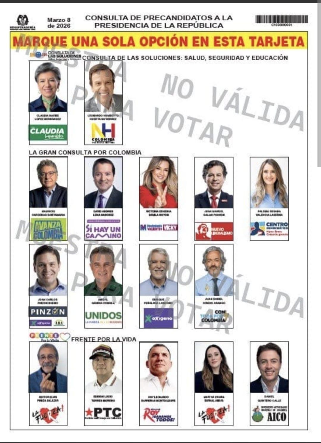 8M: ¿Usted pedirá el tarjetón de la consulta interpartidista?